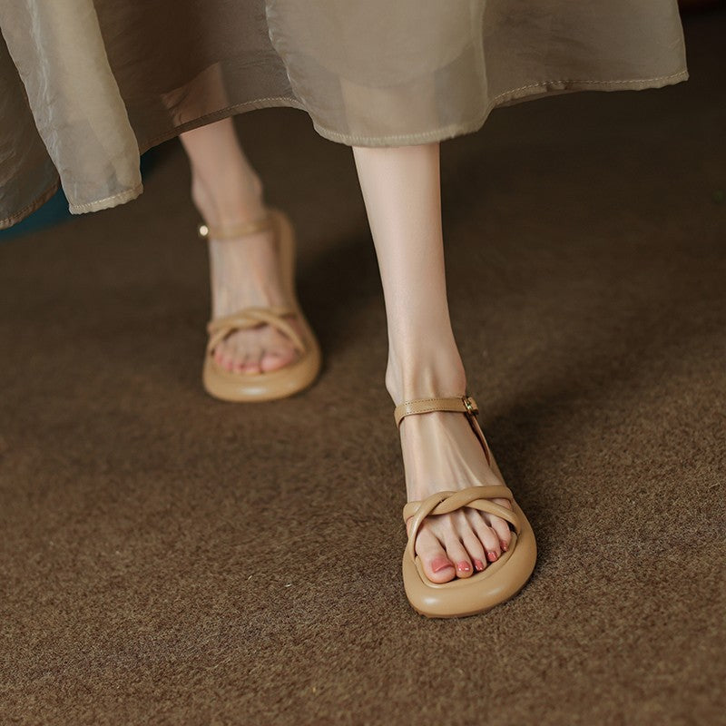 Sandalias de cruz simples de PU simples al por mayor